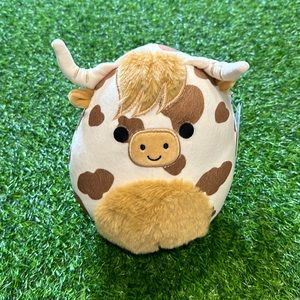 Squishmallows Official Kellytoys 8 Inch Alonzo the Spotted Brown Longhorn Cow
